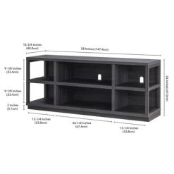 58 In. Charcoal Gray MDF TV Stand - Henn&Hart -Cozy Living Deals Store GUEST 3192cd96 7f1d 4b40 9275 27aa3f444ff6