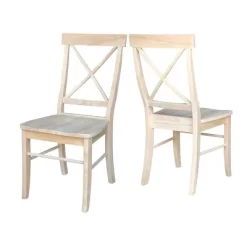 Set Of 2 X Back Chairs With Solid Wood Seat Unfinished - International Concepts -Cozy Living Deals Store GUEST 31bc9de3 ca98 4c78 81e3 7faba615b6b3