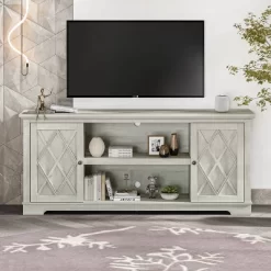 70" Farmhouse Style TV Stand For TVs Up To 78" Off White - Festivo -Cozy Living Deals Store GUEST 3224b870 3dd6 4866 a933 5b688fd9679f