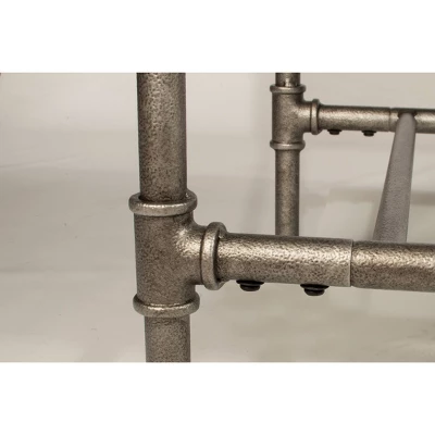 Dillon Counter Height Bench Metal Pewter Woven Fabric - Hillsdale Furniture 6 Dillon Counter Height Bench Metal Pewter Woven Fabric - Hillsdale Furniture - Image 6