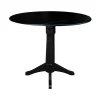 Sandon Round Dual Drop Leaf Pedestal Table Black - International Concepts