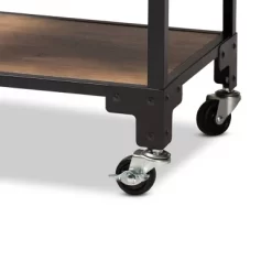 4 Tier Victor Wood And Metal Mobile Wine Cart Walnut/Black - Baxton Studio -Cozy Living Deals Store GUEST 32d50ee1 171b 4d51 a0d8 44f618fea368