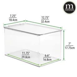 MDesign Plastic Stackable Closet Storage Bin Box With Lid - Clear -Cozy Living Deals Store GUEST 32f7ef23 4ad0 42e4 bc23 1b4b46739d27