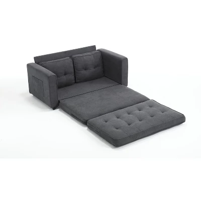 Convertible Folding Futon Sofa Bed, Dark Gray - ModernLuxe 7 Convertible Folding Futon Sofa Bed, Dark Gray - ModernLuxe - Image 7