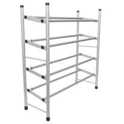 Home Basics Expandable 4 Tier Steel Shoe Rack, Chrome -Cozy Living Deals Store GUEST 337cf941 2c5e 4b8d ae39 aca9307ead8d