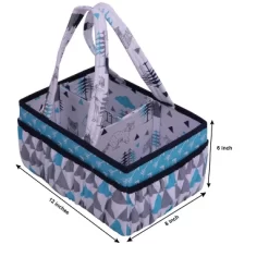 Bacati - Woodlands Aqua/Navy/Gray Boys Cotton Nursery Storage Caddy -Cozy Living Deals Store GUEST 33b87f0f 0a6a 427f a4fc f32cdd7295c5