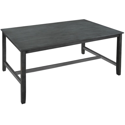 6-Piece Farmhouse Rustic Wooden Dining Table Set With 4 Chairs And Bench, Antique Gray - ModernLuxe 7 6-Piece Farmhouse Rustic Wooden Dining Table Set With 4 Chairs And Bench, Antique Gray - ModernLuxe - Image 7