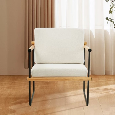 FERPIT Metal & Rubberwood Framed Velvet Accent Chair 1 FERPIT Metal & Rubberwood Framed Velvet Accent Chair