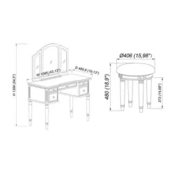 Zelda Vanity Mirror & Bench Warm Cherry - Powell Company -Cozy Living Deals Store GUEST 34e32ec8 acfb 4eed 9f5a d1eebf3ec58d