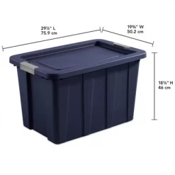 Sterilite Tuff1 30 Gallon Plastic Stackable Basement Garage Attic Storage Organizer Tote Container Bin With Latching Lid, Dark Indigo Blue (16 Pack) -Cozy Living Deals Store GUEST 34fda2c3 9362 4436 b880 4f14f3a986cd