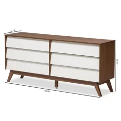Hildon Mid-Century Modern Wood 6 Drawer Storage Dresser Brown - Baxton Studio 10 Hildon Mid-Century Modern Wood 6 Drawer Storage Dresser Brown - Baxton Studio -Cozy Living Deals Store GUEST 353367b3 4a8d 4f66 8dd5 f597f0be89b7