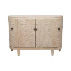 Traditional Carved Wood Curved Cabinet Brown - Olivia & May