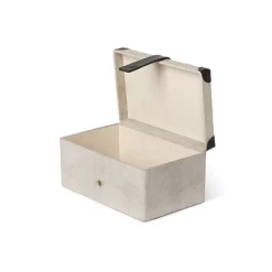 Park Hill Collection Antique Canvas Storage Box With Genuine Leather