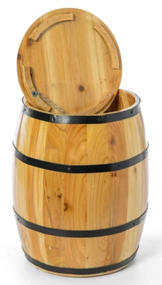 Vintiquewise Wine Barrel 4 Sectional Crate With Removable Head Lid 7 Vintiquewise Wine Barrel 4 Sectional Crate With Removable Head Lid - Image 7