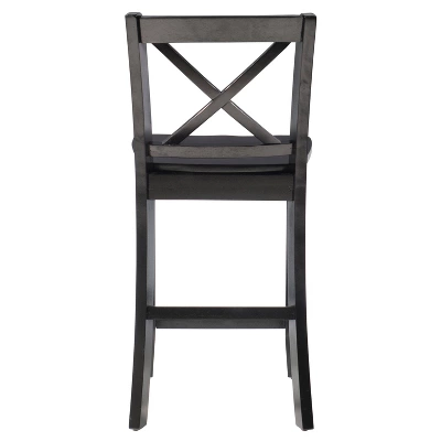 24" Torino X Back Wood Counter Height Barstool - Black - Linon 4 24" Torino X Back Wood Counter Height Barstool - Black - Linon - Image 4