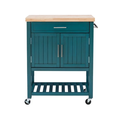Abigail Kitchen Cart Teal - Powell Company 3 Abigail Kitchen Cart Teal - Powell Company - Image 3