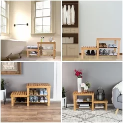 Hastings Home 2-Tier Bamboo Shoe Rack And Bench -Cozy Living Deals Store GUEST 367d84ec dae2 4b87 a7f3 4a8e0ef2c612