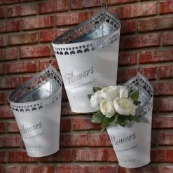 3-Pc Decorative Pot Assortment Silver - National Tree Company