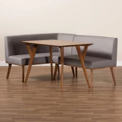 3pc Odessa Mid-Century Modern Fabric Upholstered Wood Dining Nook Set Walnut/Brown/Gray - Baxton Studio 16 3pc Odessa Mid-Century Modern Fabric Upholstered Wood Dining Nook Set Walnut/Brown/Gray - Baxton Studio -Cozy Living Deals Store GUEST 36dc179f c5f3 4fc4 8fd6 8606db288927