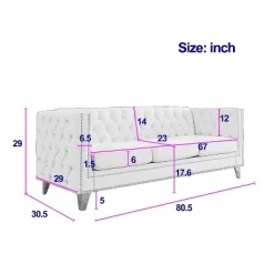 Living Room Modern Velvet Sofa With Button Tufted Square Arms And Metal Legs - ModernLuxe -Cozy Living Deals Store GUEST 36f24e2b f6ec 4bc5 8e41 7865e2bc41cf