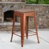 Flash Furniture 24" High Backless Counter Height Stool With Square Wood Seat
