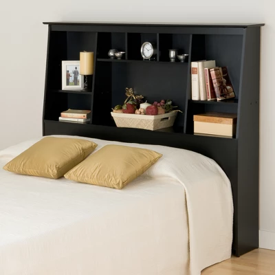Full/Queen Tall Slant Back Bookcase Headboard - Prepac 1 Full/Queen Tall Slant Back Bookcase Headboard - Prepac