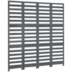 HOMCOM 5.6' 4 Panel Room Divider Folding Privacy Screen Panel, Louvred Freestanding Privacy Divider, White / Grey -Cozy Living Deals Store GUEST 37d9a024 062d 44be 975f 224f65635f90
