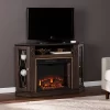 Stonstian Fireplace With Media Storage Brown/Gold - Aiden Lane