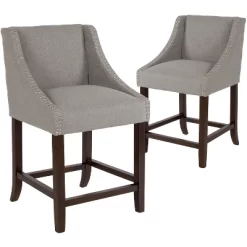 Flash Furniture Carmel Series 24" High Transitional Wood Counter Height Stool With Accent Nail Trim, Set Of 2 -Cozy Living Deals Store GUEST 383e5498 cbfe 4547 aba1 b532d9ae4d71