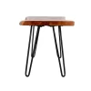 Alaterre Furniture Hairpin Natural Brown Live Edge Wood With Metal Bench