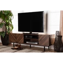 Berit Wood TV Stand For TVs Up To 70" Walnut - Baxton Studio -Cozy Living Deals Store GUEST 3894c17d bfe3 4d6b a82e 7dab96a298ad
