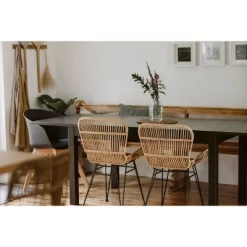 2pk Balka Rattan Dining Chair With Armrests Rattan/Black - South Shore -Cozy Living Deals Store GUEST 38b7defc 1c51 4ead 933e 59b8ef73967e