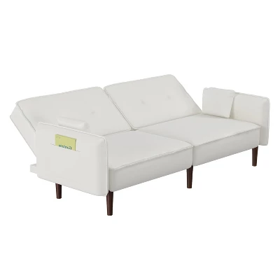 Convertible Futon Sofa Bed With Wooden Legs - ModernLuxe 5 Convertible Futon Sofa Bed With Wooden Legs - ModernLuxe - Image 5