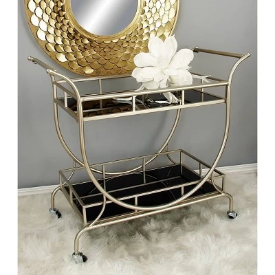 Modern 2 Tier Cart Silver - Olivia & May 1 Modern 2 Tier Cart Silver - Olivia & May