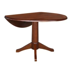 30.3" Thea Round Dual Drop Leaf Extendable Dining Table Espresso Brown - International Concepts -Cozy Living Deals Store GUEST 39e6dd5f 8429 4634 a163 7100ad93f854