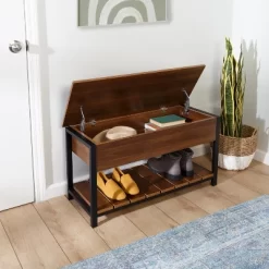 Honey-Can-Do Shoe Storage Bench Walnut -Cozy Living Deals Store GUEST 39ebffe6 bdbc 428e ba7f 48f8b8b78c33
