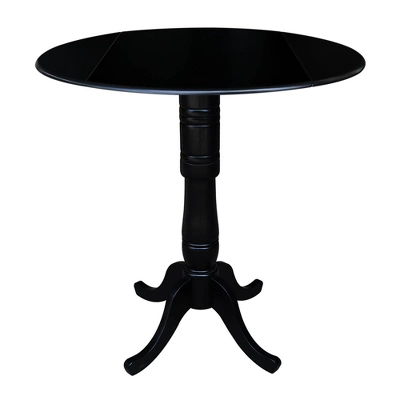 Davidson Round Dual Drop Leaf Pedestal Table Black - International Concepts 12 Davidson Round Dual Drop Leaf Pedestal Table Black - International Concepts - Image 12