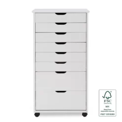 Cary 8 Drawer Rolling Storage Cart - Linon -Cozy Living Deals Store GUEST 3a2a5c10 b957 43bf 8292 c08ee651878e