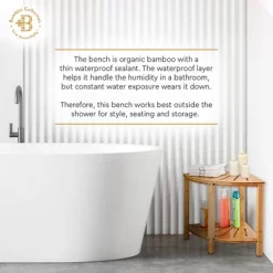 Bambusi Bamboo Corner Bench With Shelf For Bathroom, Living Room, Entryway Or Outside -Cozy Living Deals Store GUEST 3a384798 a0e5 41dd a6d3 e8b084084fd9