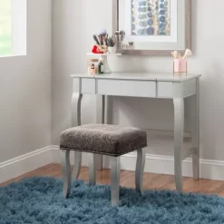 Harper Vanity Set Silver - Linon -Cozy Living Deals Store GUEST 3a768253 d6bb 4879 9580 ab36144337ef