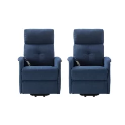 Set Of 2 Gina Mid-century Power Remote Recliner With Metal Base | ARTFUL LIVING DESIGN