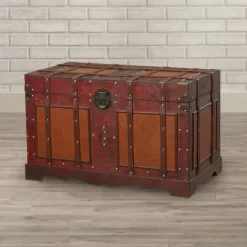 Vintiquewise Large Antique Style Steamer Trunk, Decorative Storage Box -Cozy Living Deals Store GUEST 3ad63f22 ac42 4775 8048 8397e502b89e