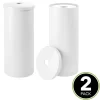 MDesign Toilet Tissue Roll Holder Canister Stand, Stores 3 Rolls, 2 Pack