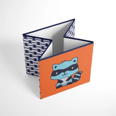 Bacati - Liam Aztec Design Fox Aqua/Orange/Navy Storage Box Small 2 Bacati - Liam Aztec Design Fox Aqua/Orange/Navy Storage Box Small - Image 2