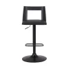 Milan Adjustable Swivel Faux Leather Metal Barstool Black - Armen Living