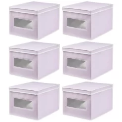 MDesign Stackable Fabric Closet Storage Organizer Box, 6 Pack -Cozy Living Deals Store GUEST 3be8abb2 ed61 4363 ab9b 36a0f9e3f40f