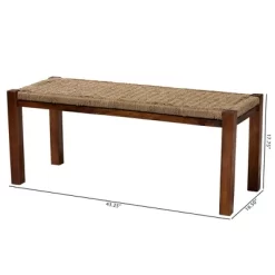 Hermes Natural Seagrass And Mahogany Wood Bench Walnut Brown - Bali & Pari -Cozy Living Deals Store GUEST 3bea0cd4 c152 4003 bd20 27e25d9c2c89