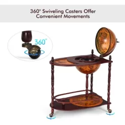 Costway Wood Globe Wine Bar Stand 34'' H 16th Century Italian Rack Liquor Bottle Shelf 12 Costway Wood Globe Wine Bar Stand 34'' H 16th Century Italian Rack Liquor Bottle Shelf -Cozy Living Deals Store GUEST 3c0d4990 baed 45de 8088 e5346f28fb0e