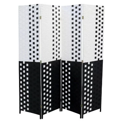 4 Panel Paper Straw Weave Screen On 2" Legs - Ore International 3 4 Panel Paper Straw Weave Screen On 2" Legs - Ore International - Image 3