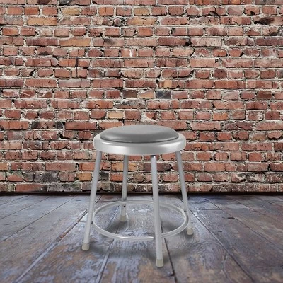 2pk Heavy Duty Vinyl Padded Steel Barstool Gray - Hampden Furnishings 5 2pk Heavy Duty Vinyl Padded Steel Barstool Gray - Hampden Furnishings - Image 5